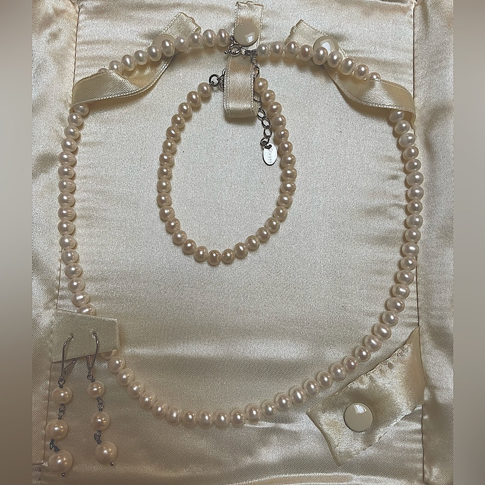 Stauer Organic Cultured Pearl Set